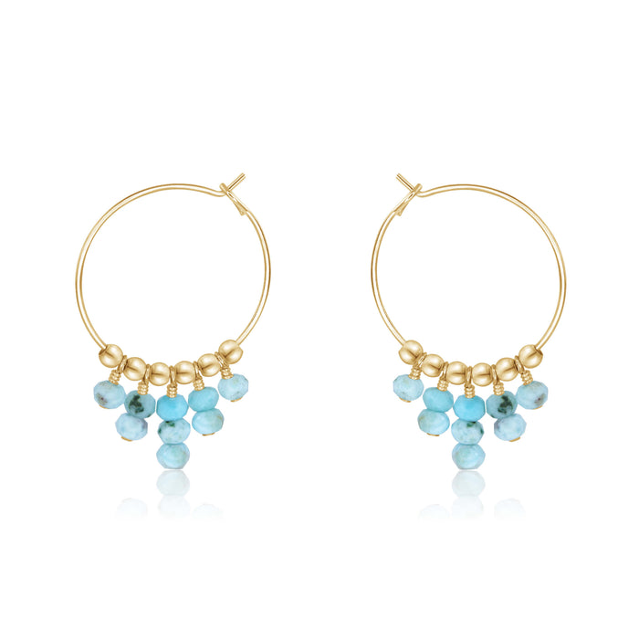 Hoop Earrings - Larimar - 14K Gold Fill - Luna Tide Handmade Jewellery