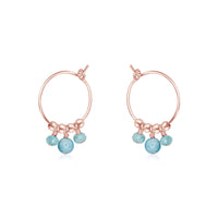Hoop Earrings - Larimar - 14K Rose Gold Fill - Luna Tide Handmade Jewellery