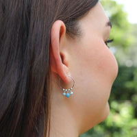 Hoop Earrings - Larimar - Sterling Silver - Luna Tide Handmade Jewellery