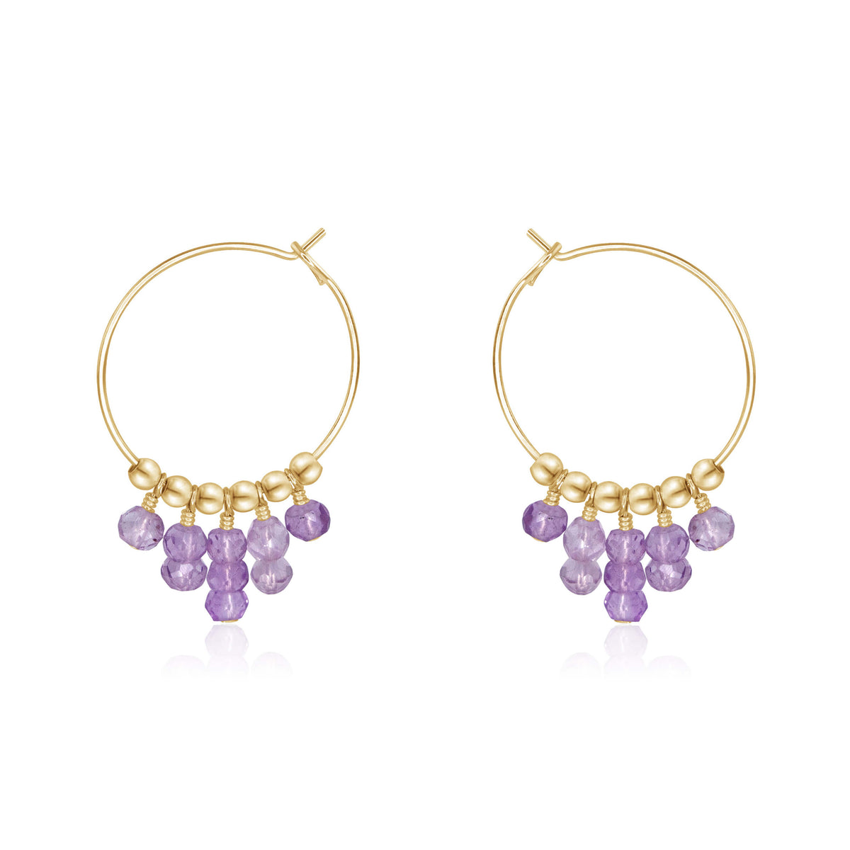 Hoop Earrings - Lavender Amethyst - 14K Gold Fill - Luna Tide Handmade Jewellery