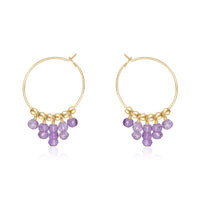 Hoop Earrings - Lavender Amethyst - 14K Gold Fill - Luna Tide Handmade Jewellery