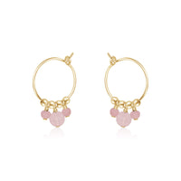 Hoop Earrings - Rose Quartz - 14K Gold Fill - Luna Tide Handmade Jewellery