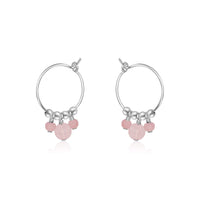 Hoop Earrings - Rose Quartz - Sterling Silver - Luna Tide Handmade Jewellery