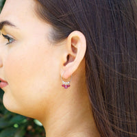 Hoop Earrings - Ruby - Sterling Silver - Luna Tide Handmade Jewellery