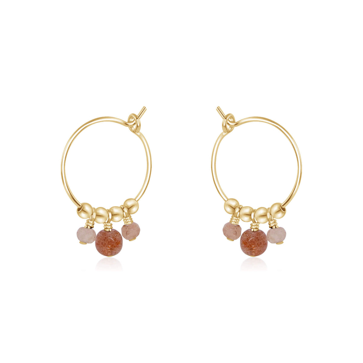 Hoop Earrings - Sunstone - 14K Gold Fill - Luna Tide Handmade Jewellery