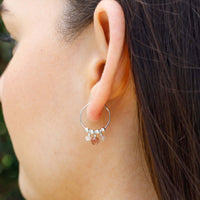 Hoop Earrings - Sunstone - Sterling Silver - Luna Tide Handmade Jewellery