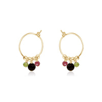 Hoop Earrings - Tourmaline - 14K Gold Fill - Luna Tide Handmade Jewellery