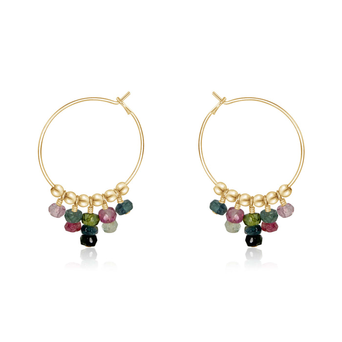 Hoop Earrings - Tourmaline - 14K Gold Fill - Luna Tide Handmade Jewellery