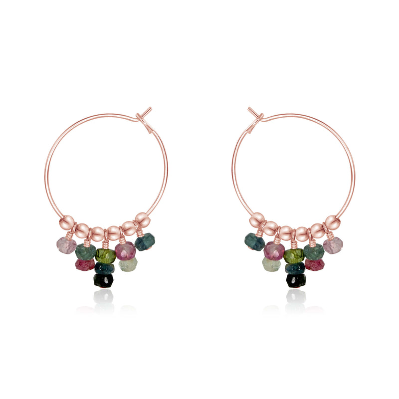 Hoop Earrings - Tourmaline - 14K Rose Gold Fill - Luna Tide Handmade Jewellery