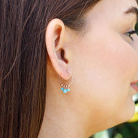 Hoop Earrings - Turquoise - 14K Rose Gold Fill - Luna Tide Handmade Jewellery