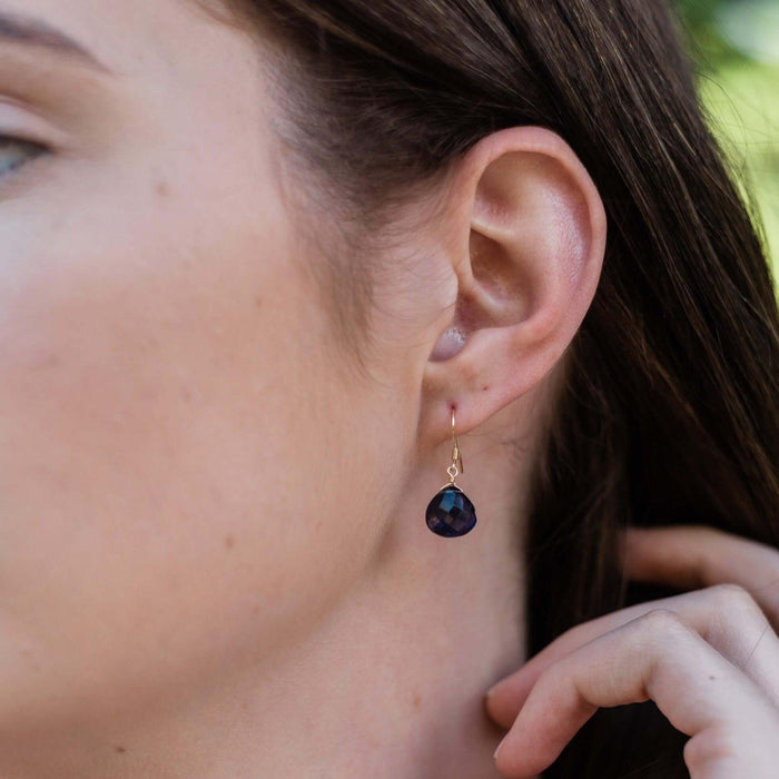 Teadrop RainbowMoonstone/Iolite Beaded Earrings Teadrop RainbowMoonstone/Iolite Beaded Earrings