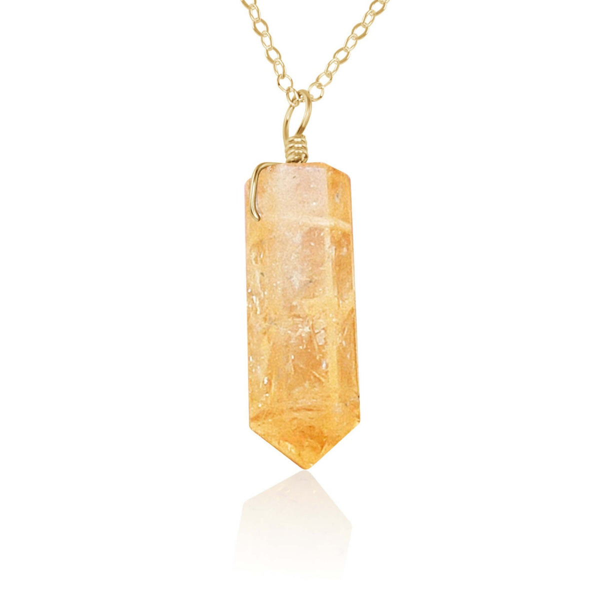 Large Crystal Point Necklace - 14K Gold Fill - Luna Tide Handmade Jewellery