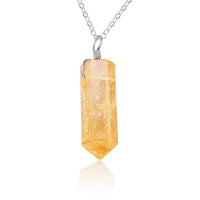 Large Crystal Point Necklace - Citrine - Sterling Silver - Luna Tide Handmade Jewellery