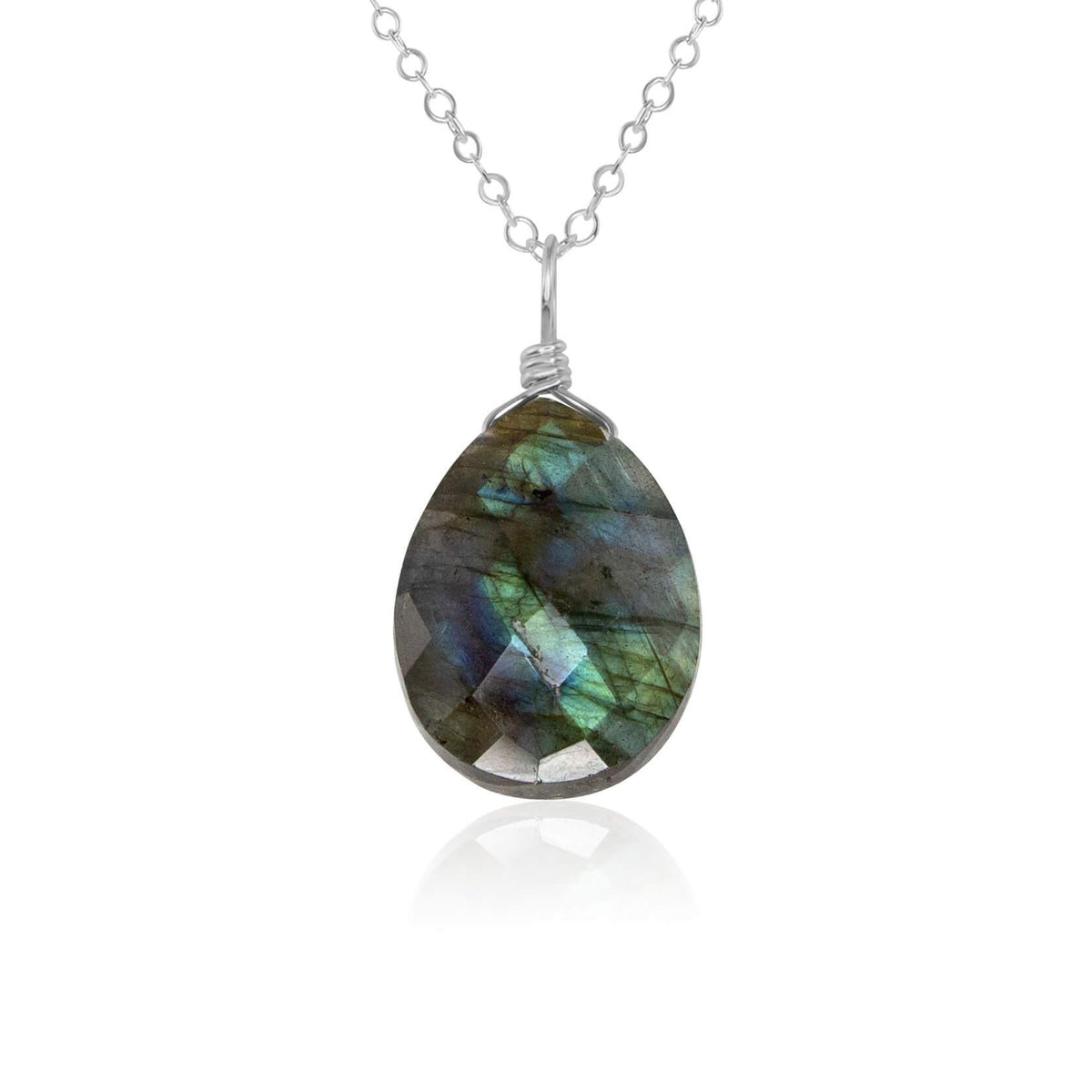 Silver Labradorite Faceted Pendants Silver Labradorite Faceted Pendants
