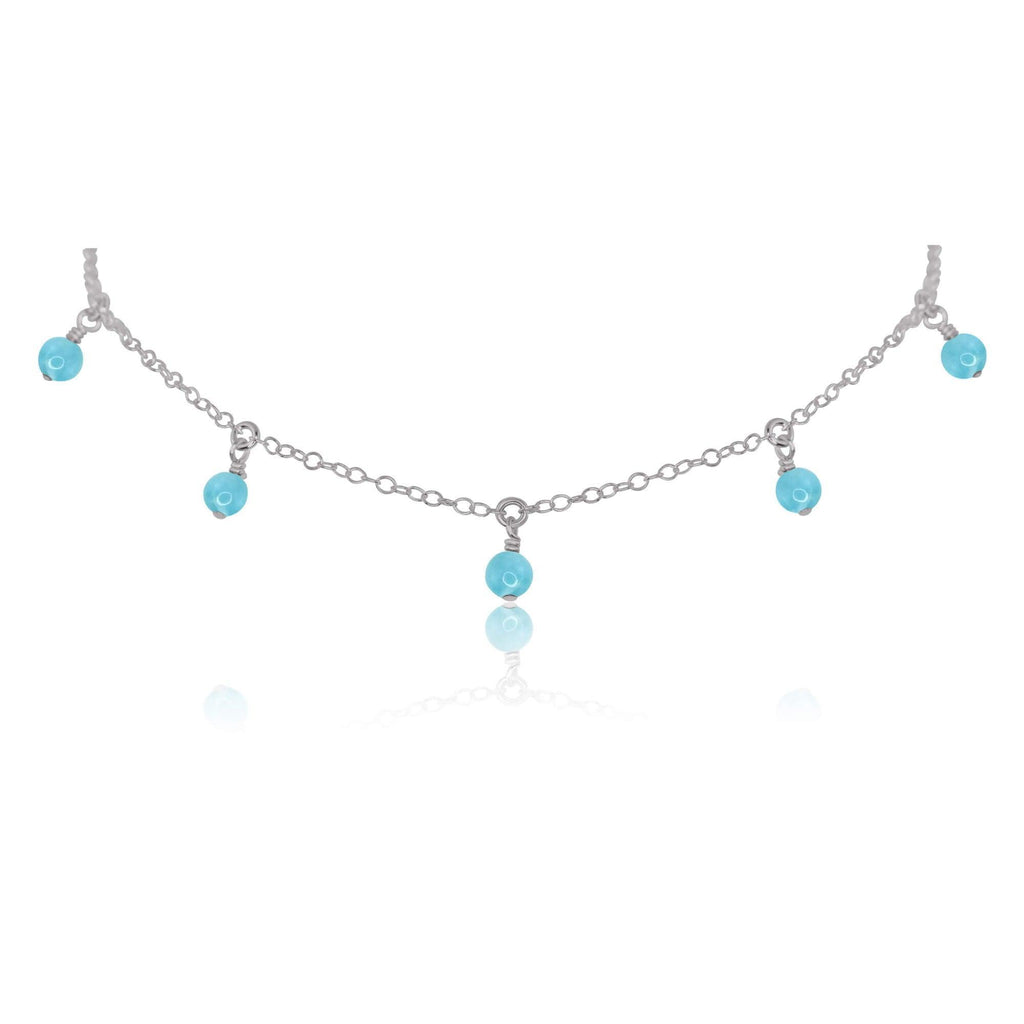 Larimar Bead Drop Choker - Larimar Bead Drop Choker - Stainless Steel - Luna Tide Handmade Crystal Jewellery