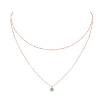 Layered Choker - Amazonite - 14K Rose Gold Fill - Luna Tide Handmade Jewellery