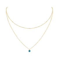Layered Choker - Apatite - 14K Gold Fill - Luna Tide Handmade Jewellery
