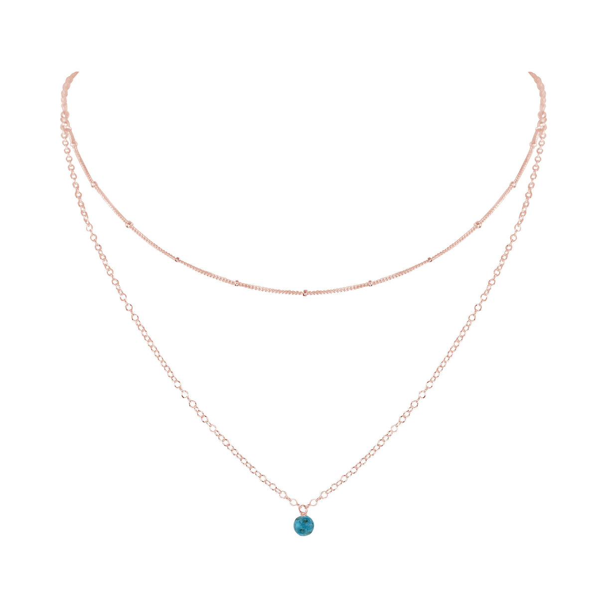 Layered Choker - Apatite - 14K Rose Gold Fill - Luna Tide Handmade Jewellery