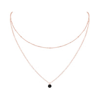 Layered Choker - Black Onyx - 14K Rose Gold Fill - Luna Tide Handmade Jewellery