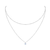 Layered Choker - Blue Lace Agate - Sterling Silver - Luna Tide Handmade Jewellery