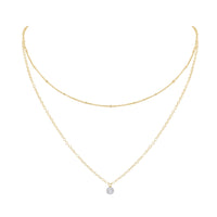Layered Choker - Crystal Quartz - 14K Gold Fill - Luna Tide Handmade Jewellery