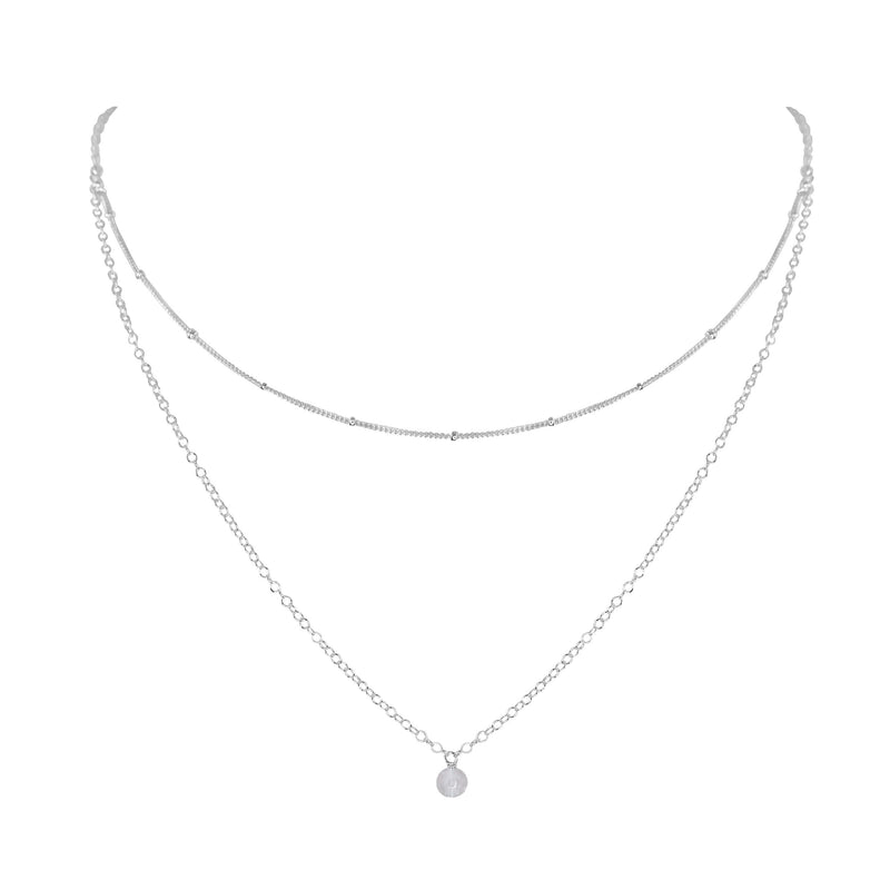 Layered Choker - Crystal Quartz - Sterling Silver - Luna Tide Handmade Jewellery