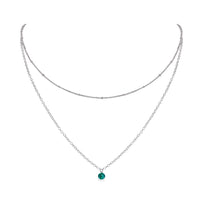 Layered Choker - Emerald - Stainless Steel - Luna Tide Handmade Jewellery