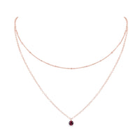 Layered Choker - Garnet - 14K Rose Gold Fill - Luna Tide Handmade Jewellery