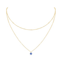 Layered Choker - Kyanite - 14K Gold Fill - Luna Tide Handmade Jewellery