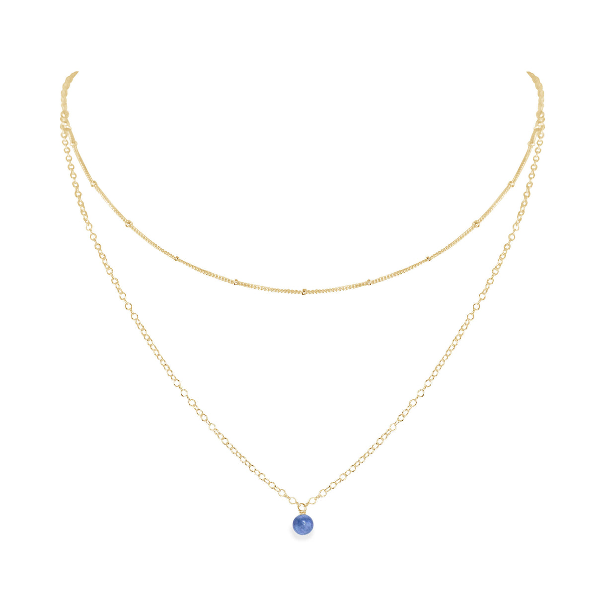 Layered Choker - Kyanite - 14K Gold Fill - Luna Tide Handmade Jewellery