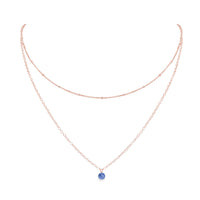 Layered Choker - Kyanite - 14K Rose Gold Fill - Luna Tide Handmade Jewellery