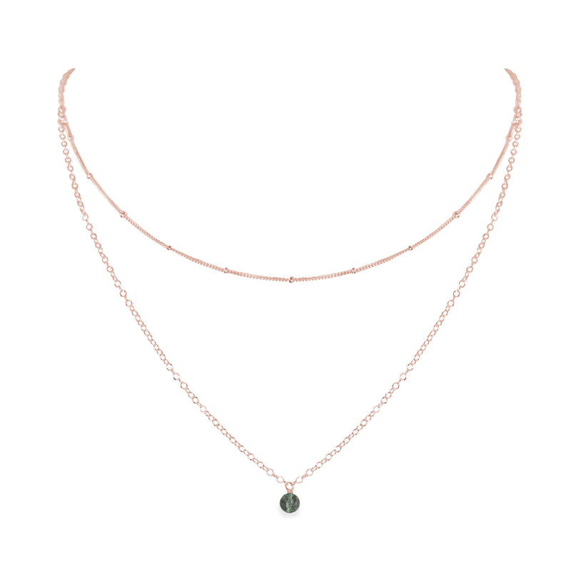 Layered Choker - Labradorite - 14K Rose Gold Fill - Luna Tide Handmade Jewellery