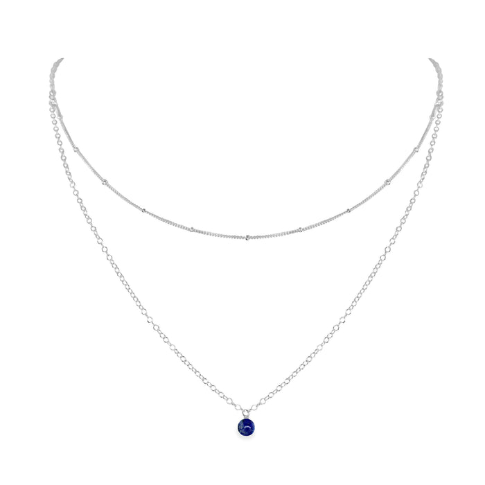 Layered Choker - Lapis Lazuli - Sterling Silver - Luna Tide Handmade Jewellery