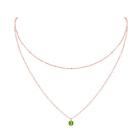 Layered Choker - Peridot - 14K Rose Gold Fill - Luna Tide Handmade Jewellery