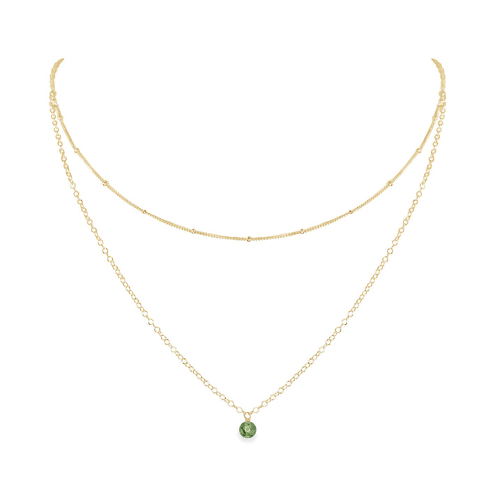 Layered Choker - Prehnite - 14K Gold Fill - Luna Tide Handmade Jewellery