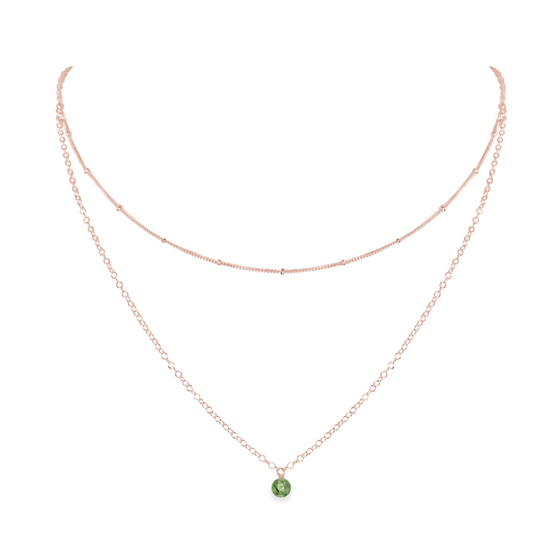 Layered Choker - Prehnite - 14K Rose Gold Fill - Luna Tide Handmade Jewellery