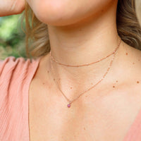 Layered Choker - Ruby - 14K Rose Gold Fill - Luna Tide Handmade Jewellery