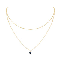 Layered Choker - Sapphire - 14K Gold Fill - Luna Tide Handmade Jewellery