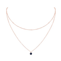 Layered Choker - Sapphire - 14K Rose Gold Fill - Luna Tide Handmade Jewellery