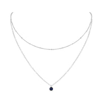 Layered Choker - Sapphire - Sterling Silver - Luna Tide Handmade Jewellery