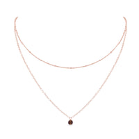 Layered Choker - Smoky Quartz - 14K Rose Gold Fill - Luna Tide Handmade Jewellery