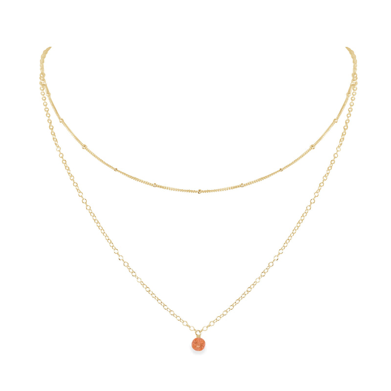Layered Choker - Sunstone - 14K Gold Fill - Luna Tide Handmade Jewellery