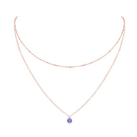 Layered Choker - Tanzanite - 14K Rose Gold Fill - Luna Tide Handmade Jewellery