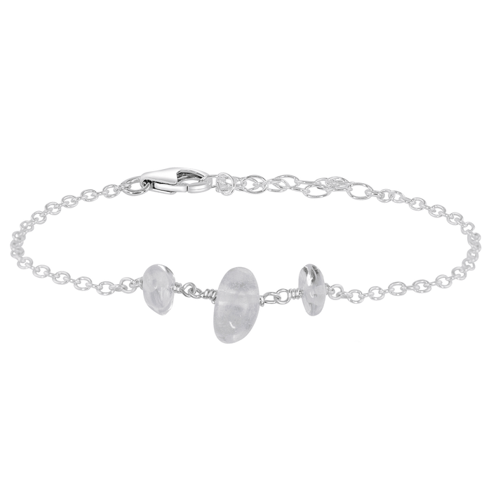 Crystal Quartz Beaded Chain Bracelet - Luna Tide