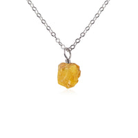 Raw Crystal Pendant Necklace - Citrine - Stainless Steel - Luna Tide Handmade Jewellery