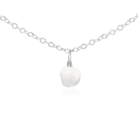 Raw Crystal Pendant Choker - Rainbow Moonstone - Sterling Silver - Luna Tide Handmade Jewellery