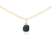 Raw Crystal Pendant Choker - Black Tourmaline - 14K Gold Fill - Luna Tide Handmade Jewellery