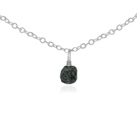 Raw Crystal Pendant Choker - Black Tourmaline - Stainless Steel - Luna Tide Handmade Jewellery