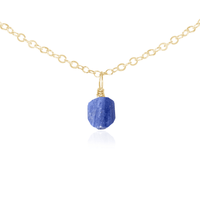 Raw Crystal Pendant Choker - Kyanite - 14K Gold Fill - Luna Tide Handmade Jewellery