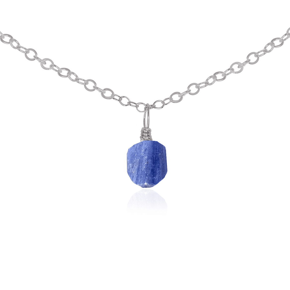Raw Crystal Pendant Choker - Kyanite - Stainless Steel - Luna Tide Handmade Jewellery